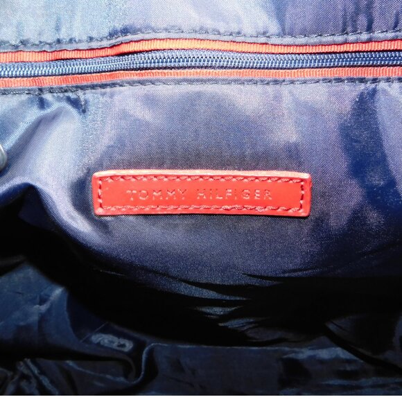 Tommy Hilfiger Blue Monogram Shoulder Bag – Gold Chain Straps - Picture 6 of 12